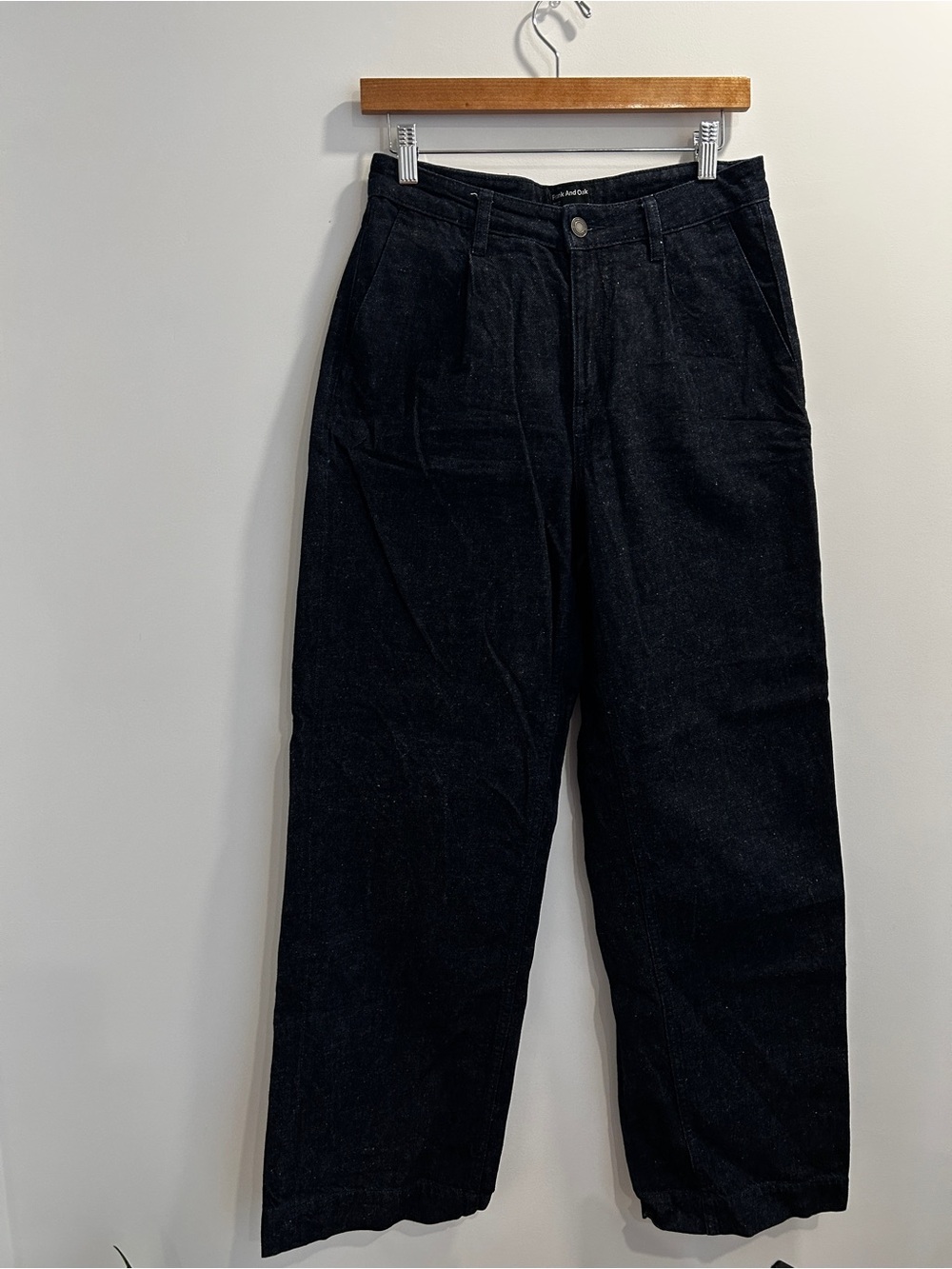 Frank & Oak Black High-Rise Wide Leg Jeans